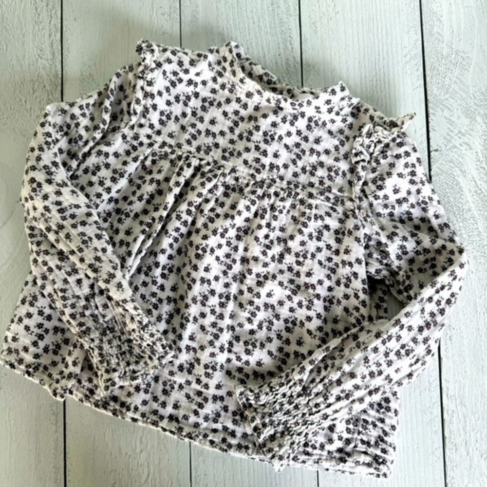 Mango - MNG - Long-sleeve cotton blouse - size 8
